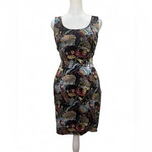 Nicole Miller Black Wine Midi Dress